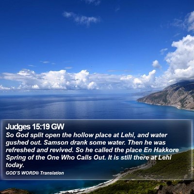 Judges 15:19 GW Bible Verse Image