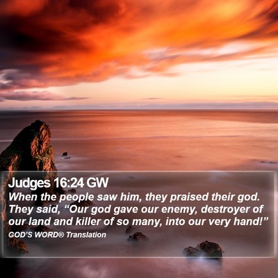 Judges 16:24 GW Bible Verse Image