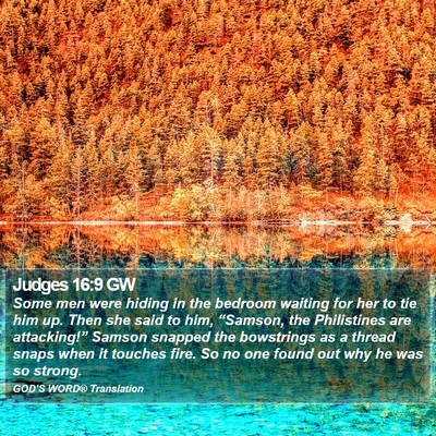 Judges 16:9 GW Bible Verse Image