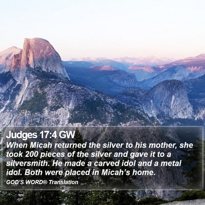 Judges 17:4 GW Bible Verse Image