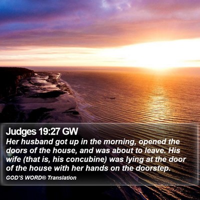 Judges 19:27 GW Bible Verse Image
