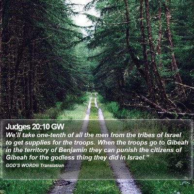 Judges 20:10 GW Bible Verse Image