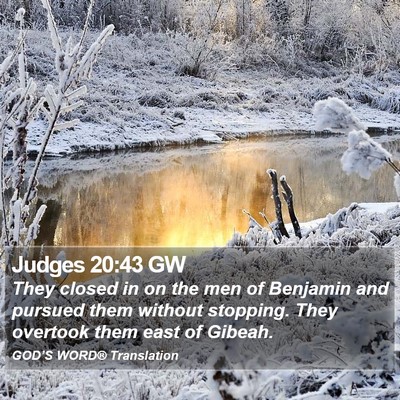Judges 20:43 GW Bible Verse Image