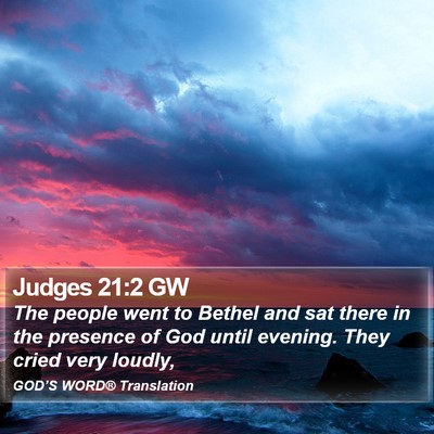 Judges 21:2 GW Bible Verse Image