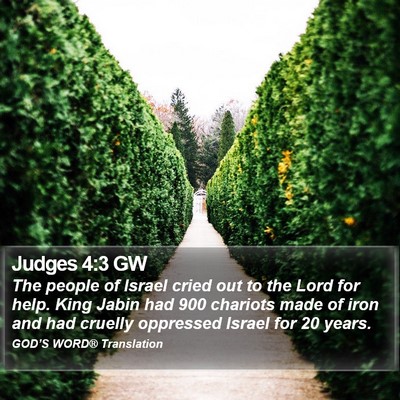 Judges 4:3 GW Bible Verse Image