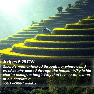 Judges 5:28 GW Bible Verse Image