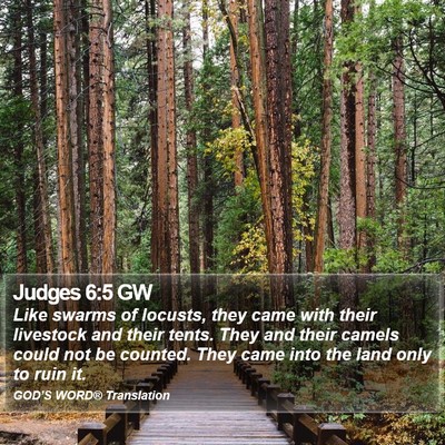 Judges 6:5 GW Bible Verse Image