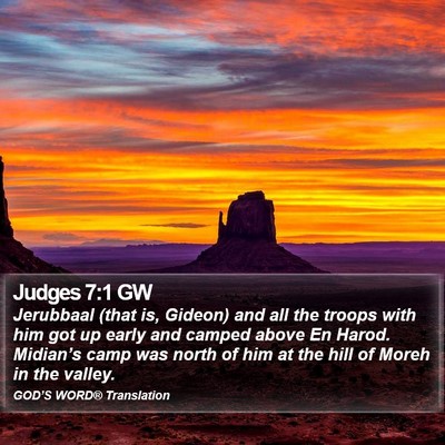 Judges 7:1 GW Bible Verse Image