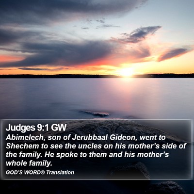 Judges 9:1 GW Bible Verse Image