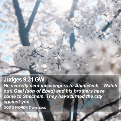 Judges 9:31 GW Bible Verse Image