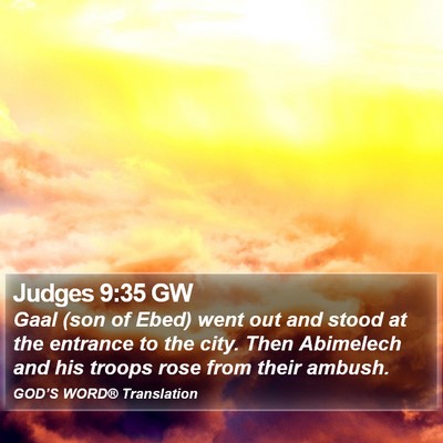 Judges 9:35 GW Bible Verse Image