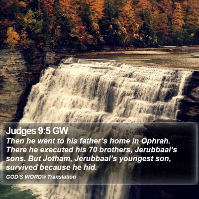 Judges 9:5 GW Bible Verse Image