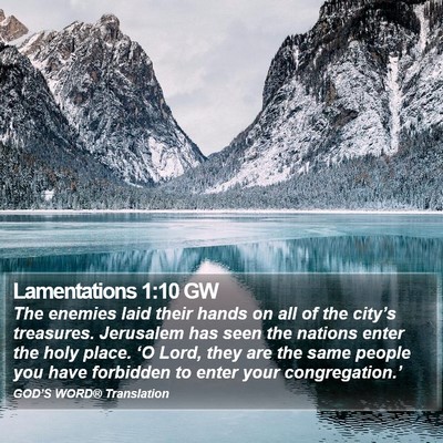 Lamentations 1:10 GW Bible Verse Image