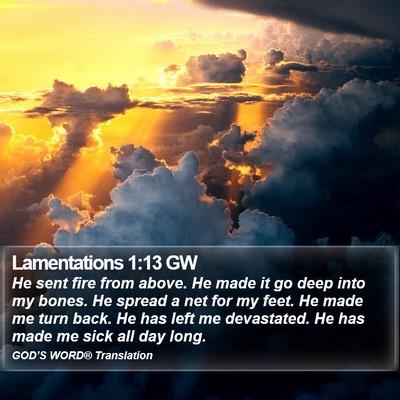 Lamentations 1:13 GW Bible Verse Image
