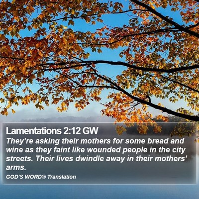 Lamentations 2:12 GW Bible Verse Image