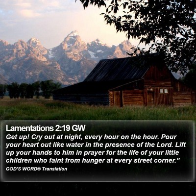 Lamentations 2:19 GW Bible Verse Image