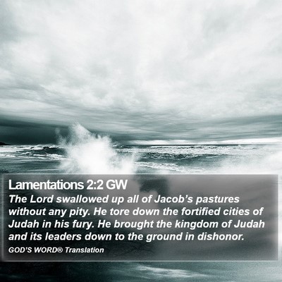 Lamentations 2:2 GW Bible Verse Image