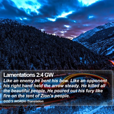 Lamentations 2:4 GW Bible Verse Image