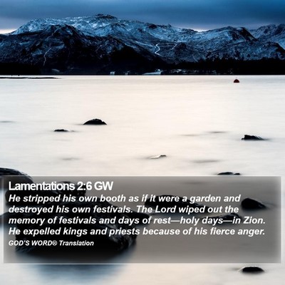 Lamentations 2:6 GW Bible Verse Image