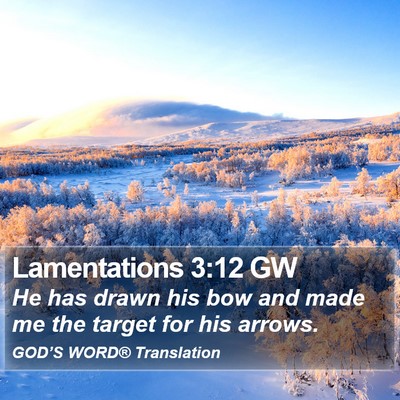 Lamentations 3:12 GW Bible Verse Image