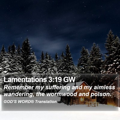 Lamentations 3:19 GW Bible Verse Image