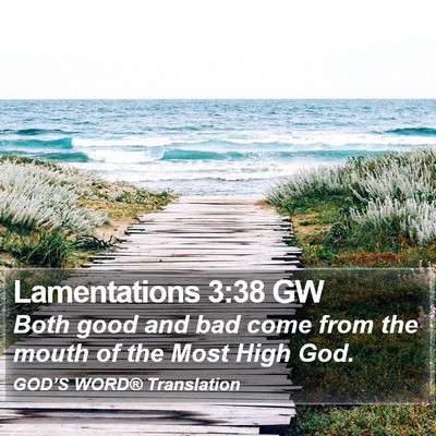 Lamentations 3:38 GW Bible Verse Image