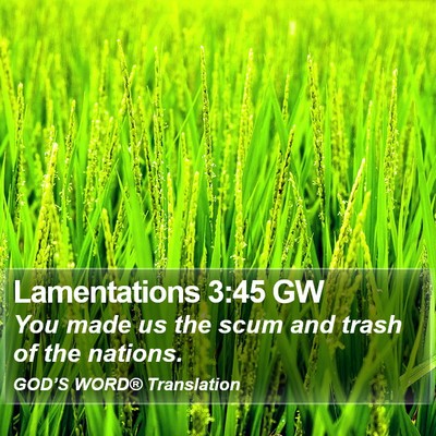 Lamentations 3:45 GW Bible Verse Image