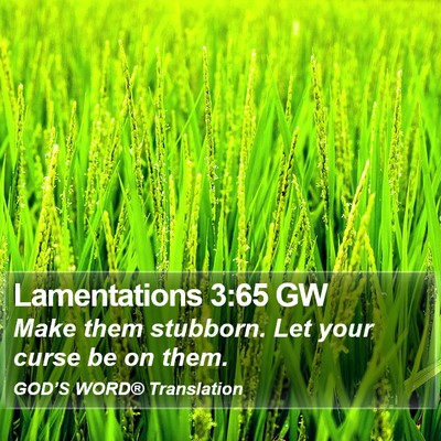 Lamentations 3:65 GW Bible Verse Image