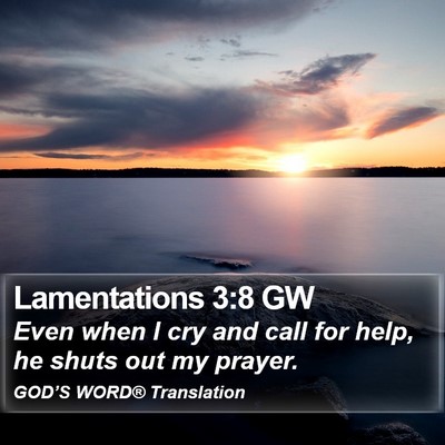 Lamentations 3:8 GW Bible Verse Image