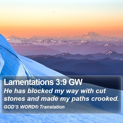 Lamentations 3:9 GW Bible Verse Image
