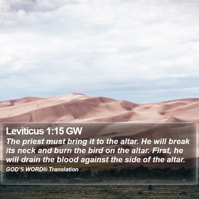Leviticus 1:15 GW Bible Verse Image