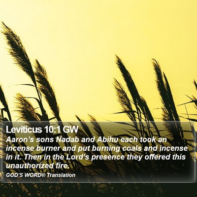 Leviticus 10:1 GW Bible Verse Image