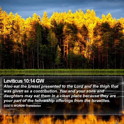 Leviticus 10:14 GW Bible Verse Image