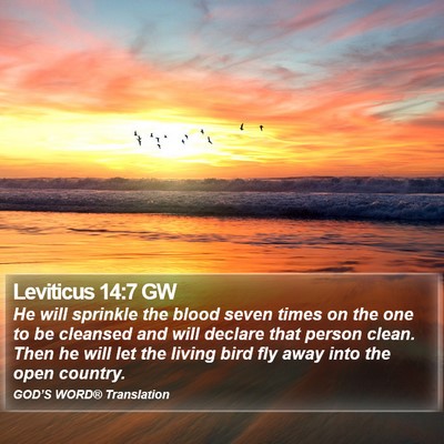Leviticus 14:7 GW Bible Verse Image