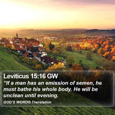Leviticus 15:16 GW Bible Verse Image