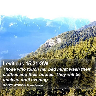 Leviticus 15:21 GW Bible Verse Image