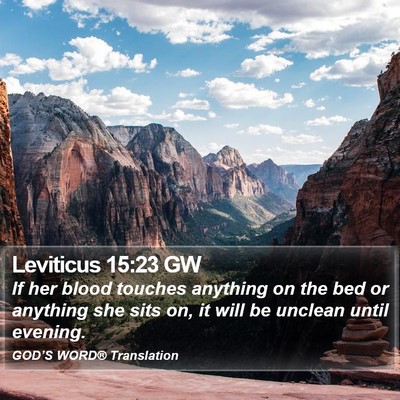 Leviticus 15:23 GW Bible Verse Image