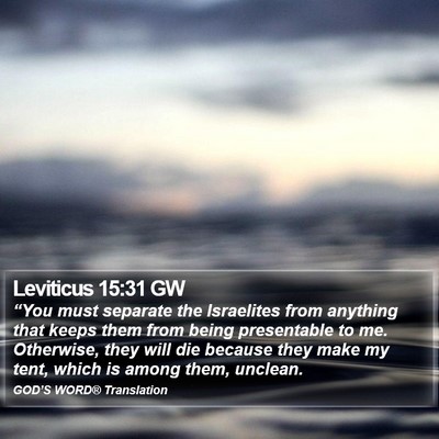 Leviticus 15:31 GW Bible Verse Image