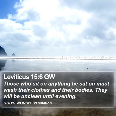 Leviticus 15:6 GW Bible Verse Image