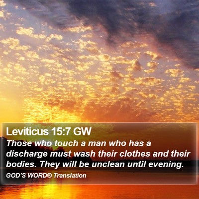 Leviticus 15:7 GW Bible Verse Image
