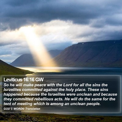 Leviticus 16:16 GW Bible Verse Image