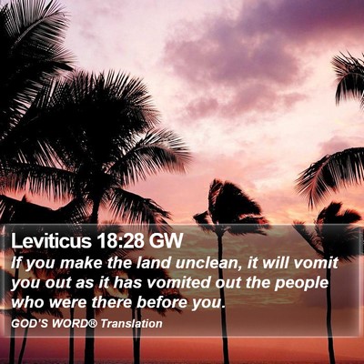 Leviticus 18:28 GW Bible Verse Image