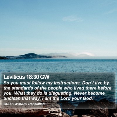 Leviticus 18:30 GW Bible Verse Image
