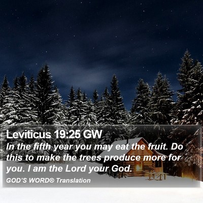 Leviticus 19:25 GW Bible Verse Image