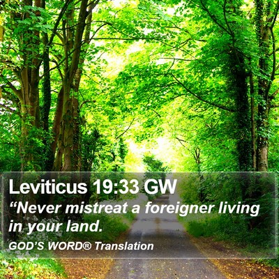 Leviticus 19:33 GW Bible Verse Image