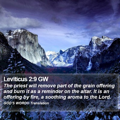 Leviticus 2:9 GW Bible Verse Image