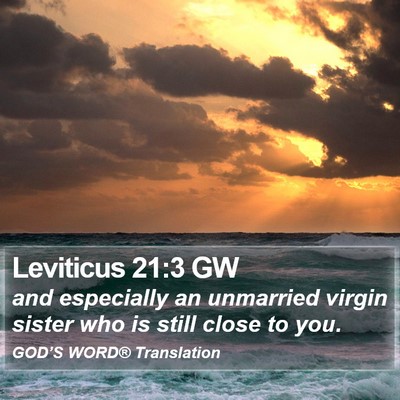 Leviticus 21:3 GW Bible Verse Image