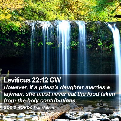 Leviticus 22:12 GW Bible Verse Image