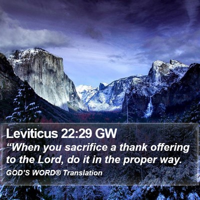 Leviticus 22:29 GW Bible Verse Image