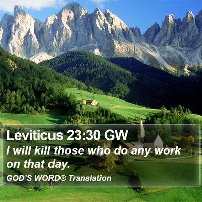 Leviticus 23:30 GW Bible Verse Image